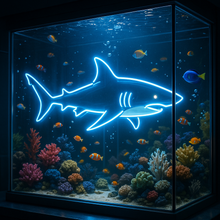 Load image into Gallery viewer, Shark Aquarium neon sign, Marine Life neon sign, Saltwater Tank neon sign
