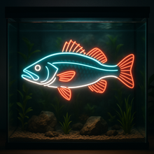 Load image into Gallery viewer, Sea Bass Neon Sign, Striped Bass Neon Sign, Saltwater Fish Neon Sign Multicolor

