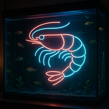 Load image into Gallery viewer, Shrimp Neon Sign, Prawn Neon Sign, Seafood Neon Sign, Shellfish Neon Sign Multicolor

