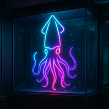 Load image into Gallery viewer, Squid Neon Sign, Calamari Neon Sign, Giant Squid Neon Sign, Tentacle Neon Sign Multicolor
