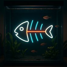 Load image into Gallery viewer, Fish Skeleton Neon Sign, Fish Bone Neon Sign, Fish Carcass Neon Sign Multicolor
