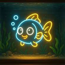 Load image into Gallery viewer, Cartoon Fish Neon Sign, Cute Fish Neon Sign, Animated Fish Neon Sign Multicolor
