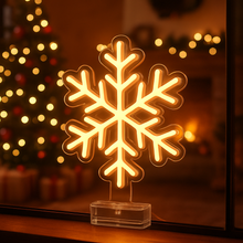 Load image into Gallery viewer, Snowflake Neon Sign, Frozen Crystal Neon Sign, Arctic Neon Sign
