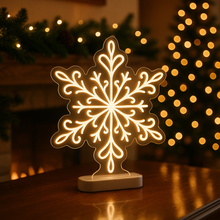 Load image into Gallery viewer, Snowflake Neon Sign, White Winter Neon Sign, Blizzard Neon Sign
