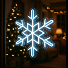 Load image into Gallery viewer, Snowflake Neon Sign, North Pole Neon Sign, Frosty Neon Sign
