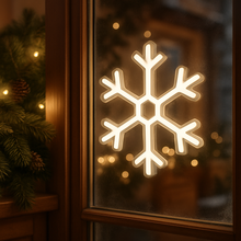 Load image into Gallery viewer, Snowflake Neon Sign, Glacial Neon Sign, Winter Storm Neon Sign
