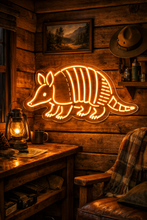 Load image into Gallery viewer, Armadillo Neon Sign, Texas Armadillo Neon Sign, Desert Armadillo Neon Sign
