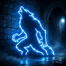 Load image into Gallery viewer, Howling Werewolf Neon Sign, Lycan Neon Sign, Moon Howler Neon Sign
