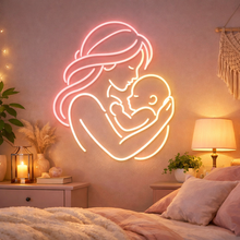 Load image into Gallery viewer, Mother and Child Neon Sign, Mom and Baby Neon Sign, Motherhood Neon Sign
