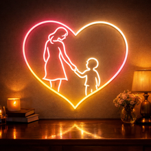 Load image into Gallery viewer, Mom and Son Heart Neon Sign, Boy Mom Neon Sign, Mother and Son Neon Sign
