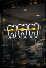 Load image into Gallery viewer, Teeth With Braces neon sign, Smiling Braces neon sign, Orthodontic Teeth neon sign
