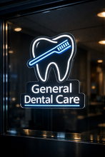 Load image into Gallery viewer, General Dental Care Tooth Neon Sign, Toothbrush neon sign, Dentist neon sign
