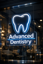 Load image into Gallery viewer, Advanced Dentistry Neon Sign, Dental practice neon sign, Orthodontist neon sign

