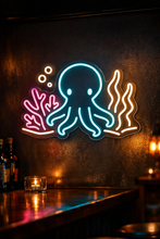 Load image into Gallery viewer, Octopus Coral Reef Neon Sign, Sea creature neon sign, Ocean life neon sign Multicolor
