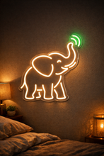 Load image into Gallery viewer, Trumpeting Elephant Neon Sign, Safari animal neon sign, Jungle neon sign

