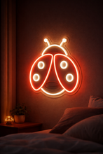 Load image into Gallery viewer, Ladybug Neon Sign, Beetle neon sign, Garden insect neon sign
