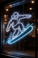 Load image into Gallery viewer, Snowboarder Neon Sign, Snowboarding neon sign, Winter sports neon sign
