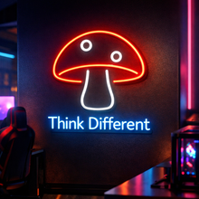 Load image into Gallery viewer, Red Toadstool neon sign, Think Different neon sign, Amanita Muscaria neon sign
