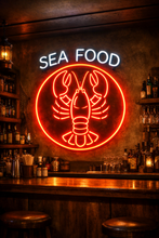 Load image into Gallery viewer, Crawfish seafood neon sign, Crayfish neon sign, Mudbug neon sign
