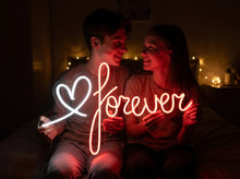 Load image into Gallery viewer, Neon sign Forever, Forever with heart neon sign, Always and forever neon sign, wedding neon sign
