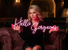Load image into Gallery viewer, Hello gorgeous neon sign, wedding neon sign, wedding party neon sign (Copy)
