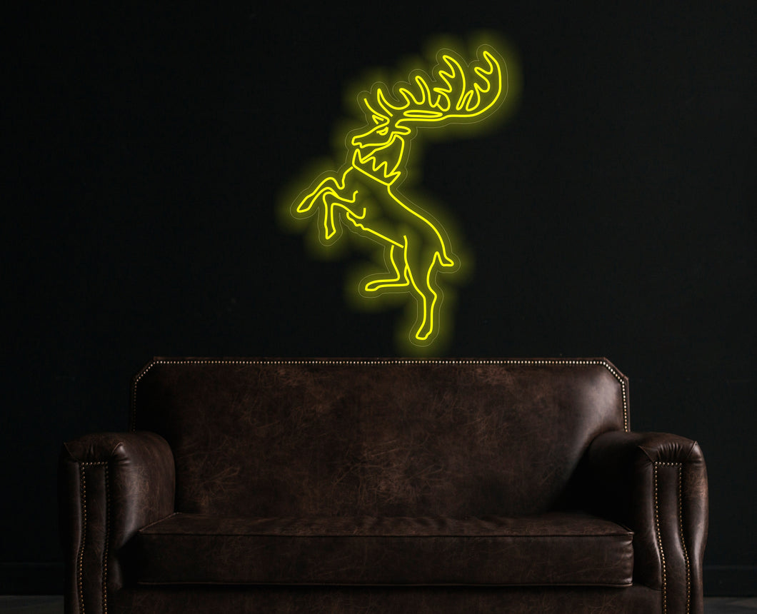 Deer neon sign, Santa reindeer neon light for your home decor, custom winter wall decor led light, Christmas gift light sign