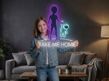 Load image into Gallery viewer, Take me home neon sign, Alien neon sign, Extraterrestrial neon sign
