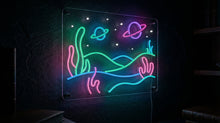 Load image into Gallery viewer, Alien landscape neon sign, Cosmic planet neon sign, Sci-fi world neon sign Multicolor
