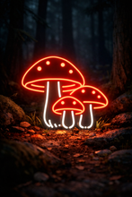 Load image into Gallery viewer, Amanita muscaria neon sign, Fly agaric neon sign, Toadstool cluster neon sign
