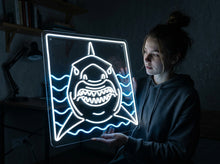 Load image into Gallery viewer, Angry Shark Neon Sign, Giant Shark Neon Sign, Sea Beast Neon Sign

