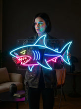 Load image into Gallery viewer, Great White Shark Neon Sign, Fierce Shark Neon Sign, Marine Predator Neon Sign
