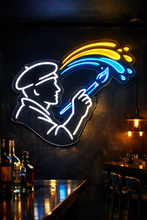 Load image into Gallery viewer, Artist painting with brush neon sign, creative painter neon sign Multicolor
