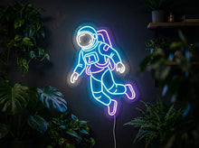 Load image into Gallery viewer, Astronaut in space neon sign, Spaceman neon sign, Space traveler neon sign Multicolor
