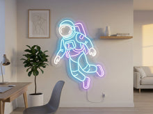 Load image into Gallery viewer, Astronaut in space neon sign, Spaceman neon sign, Space traveler neon sign
