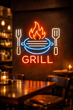 Load image into Gallery viewer, Barbecue neon sign, Flame grill neon sign,Grill neon sign
