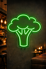 Load image into Gallery viewer, Broccoli Eat Healthy neon sign, Superfood neon sign, Green veggie neon sign

