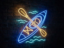 Load image into Gallery viewer, Canoe Neon Sign, Canoe Light Sign, Canoeing Neon Sign
