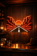 Load image into Gallery viewer, Canyon road sun neon sign, desert highway sunset neon sign Multicolor
