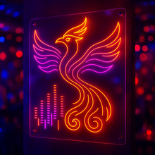 Load image into Gallery viewer, Firebird Neon Sign, Phoenix bird neon sign, Flaming avian neon sign Multicolor
