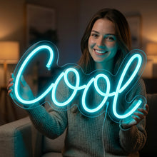 Load image into Gallery viewer, Cool Neon Sign, Cool Quote Neon Sign, Cool Word Neon Sign, Cool Light Neon Sign turquoise
