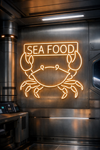 Load image into Gallery viewer, Crab seafood neon sign, Crab shack neon sign, Seafood restaurant neon sign
