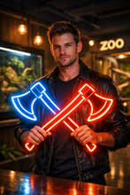 Load image into Gallery viewer, Crossed axes neon sign, Lumberjack axes neon sign, Hatchet neon sign
