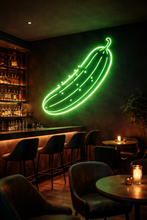 Load image into Gallery viewer, Cucumber neon sign, Pickle neon sign, Green gherkin neon sign
