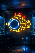 Load image into Gallery viewer, Deep Sea Submarine Neon Sign, ocean depth submarine neon sign, seabed vessel neon sign, underwater sub neon sign Multicolor
