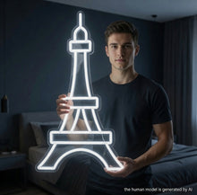 Load image into Gallery viewer, Eiffel Tower Neon Sign, Eiffel Tower Paris Neon Sign, Paris Landmark Neon Sign White
