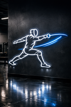 Load image into Gallery viewer, Fencer With Epee neon sign, Fencing Duel neon sign, Fencing Athlete neon sign
