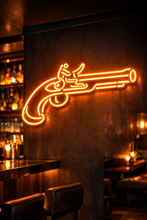 Load image into Gallery viewer, Flintlock pistol neon sign, Pirate gun neon sign, Antique pistol neon sign
