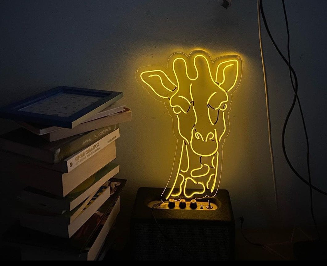  Giraffe Neon Sign, Giraffe Animal Night Light Up