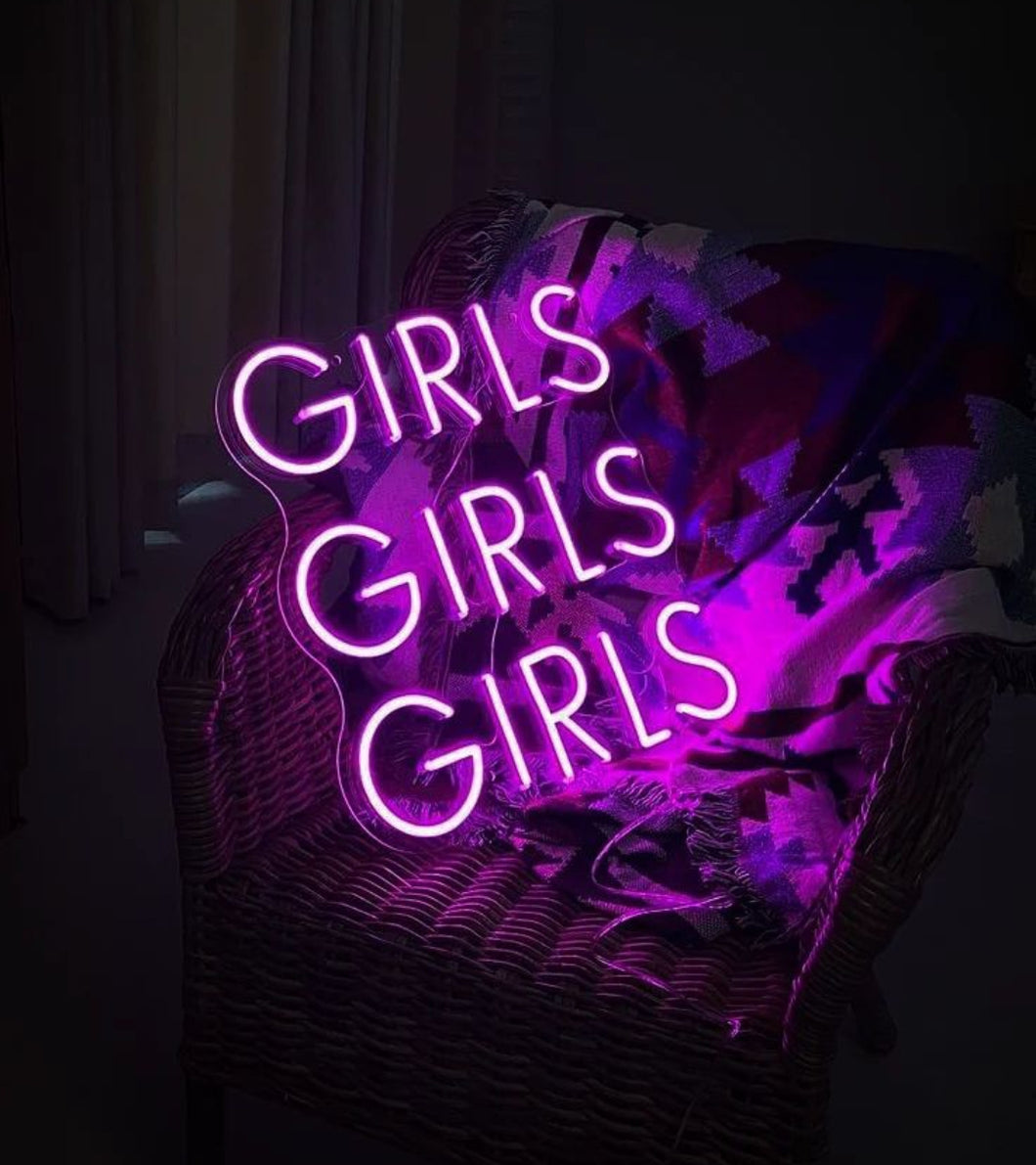 Girls Girls Girls neon sign, wedding light sign, neon led sign