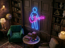 Load image into Gallery viewer, Guitarist neon sign, Rockstar neon sign, Guitar player neon sign
